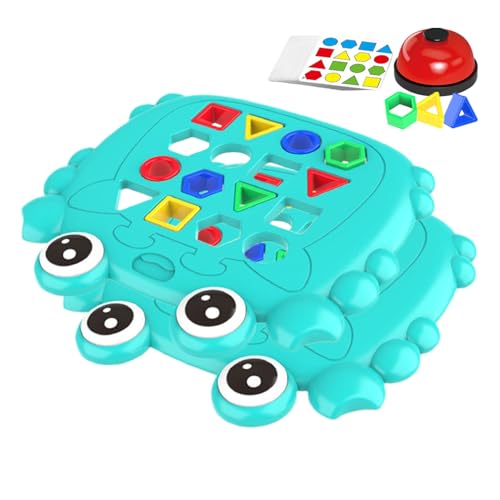 Iouyjiu Form-Matching-Spiel, Glocken- Und Kartenspielzeug, Cartoon-Krabbenspiele, Farbsensorisches Lernspielzeug Mit Cartoon-Krabben-Design 7,09 X 7,87 X 0,63 Zoll Für Und Mädchen (1 Stück) von Iouyjiu