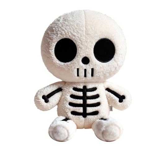 Iouyjiu Ghost Skeleton Design Plüschspielzeug Cute Stuffed Tier, dekorativ, Sturdy Plüsch, Ghost Stuffed Tierpuppe, 30 cm, für Zuhause, Indoor, Sofa, Bett, Weiß von Iouyjiu