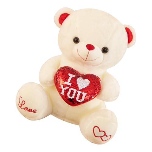 Iouyjiu Holding Heart Bear Doll, Cute Cartoon Toy, Stuffed Animal Pillow, Love Heart Toy with Adorable Love Bear Design for Living Room, Bedroom, or Baby Room Decor (1 Stück) von Iouyjiu