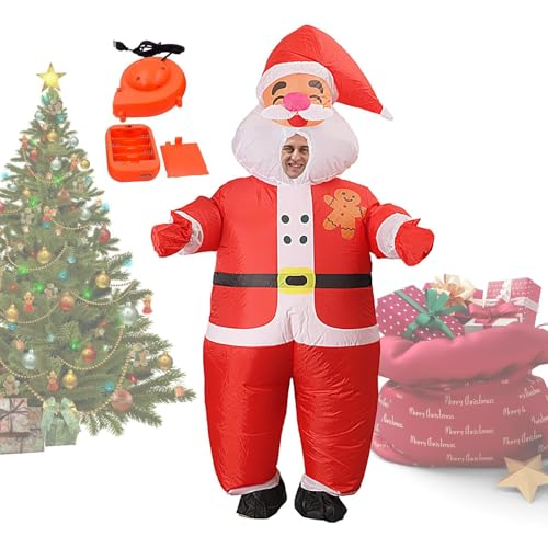 Iouyjiu Inflatable Santa Costume for Kids, Lightweight Inflatable Santa, Costume with Air Blower, Inflatable Holiday Outfit, Full-Body Santa Costume, Realistic Suit von Iouyjiu