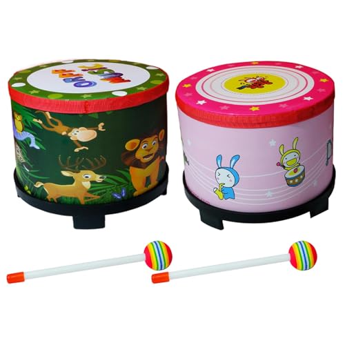 Iouyjiu Kids Drum, Rhythm Drum, Lernspielzeug, Cadence Barrels, Musikspielzeug für Kinder mit Holzstick, für Kinder und Mädchen, Musikalspaß, 7,87 x 6,69 Zoll von Iouyjiu