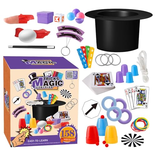 Iouyjiu Kids Magic Kit für Anfänger, Fun Magic Set mit Step-by-Step Anweisungen, Easy Magic Tricks für und Mädchen im Alter von 6-12, Toddler Magic Toy mit Karten, Props und interaktivem Spiel von Iouyjiu