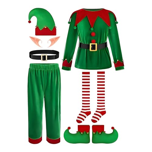 Iouyjiu Kinder Weihnachtskostüme | Elfenkostüm für den Heiligabend | Verkleidung Kostüm Anzug für Weihnachtsrollenspiel Themenparty Bühnenauftritt Iouyjiu Kinder Weihnachtskostüme | Elfenkostüm für den Heiligabend | Verkleidung Kostüm Anzug für Weihnachtsrollenspiel Themenparty Bühnenauftritt von Iouyjiu