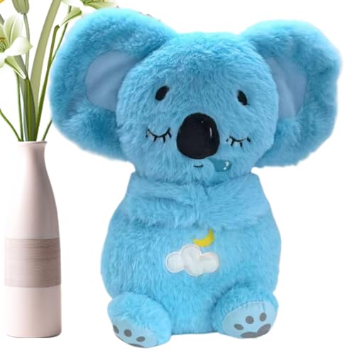 Iouyjiu Koala atmendes Stofftier, rhythmisch atmendes Plüschtier, Musik- und Leuchtspielzeug, niedliches Koala atmendes Stofftier 7,87 x 3,15 x 11,02 Zoll für Kinderzimmer (blau, rosa) von Iouyjiu