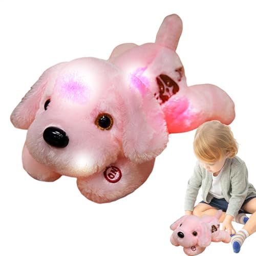 Iouyjiu Light Up Design Plüschhund, Welpen-Nachtlicht, Weiches Plüsch-Hundespielzeug Mit Lichtern, Plüsch-Hundenachtlicht 14 Zoll Für Innen, Wohnzimmer, Schlafzimmer, Farbe Gelb, Blau, Rosa, Weiß von Iouyjiu