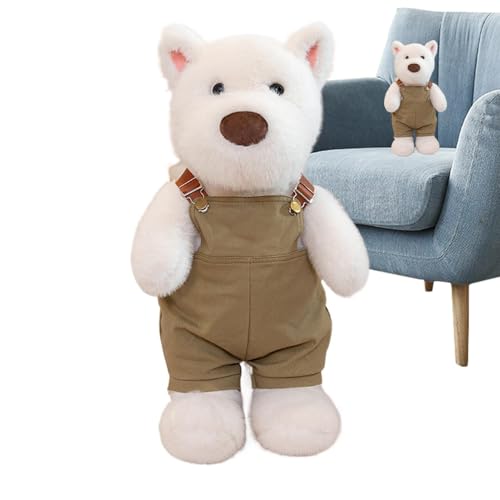 Iouyjiu Plüschtier, Hundekissen, Huggable Design, Sturdy und Safe Material, weich, Tierpuppe, West Highland Look, Plüschspielzeug für Schlaf und Spielen, 40,9 cm von Iouyjiu