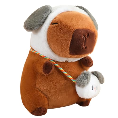 Iouyjiu Plüschtier, gefülltes Tier, niedliches und bequemes Capybara-Design, niedliche weiche Puppe, mit abnehmbarem Rucksack für Kinder und Mädchen, 24 x 17 x 7 cm x 3,94 cm von Iouyjiu