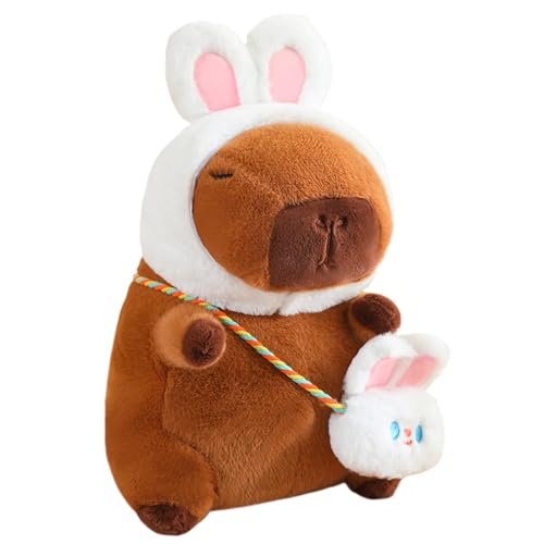 Iouyjiu Plüschtier, gefülltes Tier, niedliches und bequemes Capybara-Design, niedliche weiche Puppe, mit abnehmbarem Rucksack für Kinder und Mädchen, 24 x 17 x 7 cm x 3,94 cm von Iouyjiu