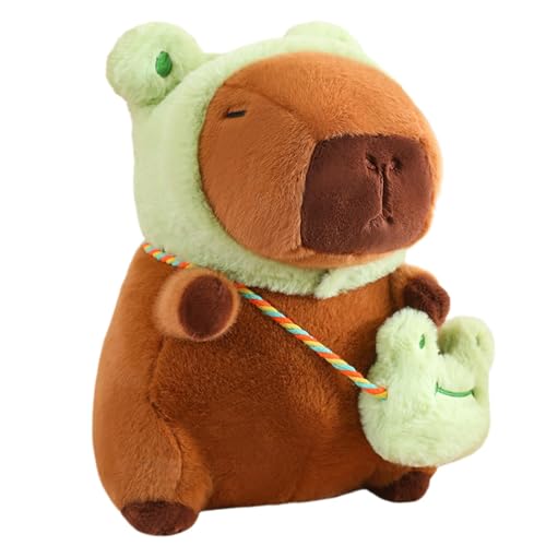 Iouyjiu Plüschtier, gefülltes Tier, niedliches und bequemes Capybara-Design, niedliche weiche Puppe, mit abnehmbarem Rucksack für Kinder und Mädchen, 24 x 17 x 7 cm x 3,94 cm von Iouyjiu