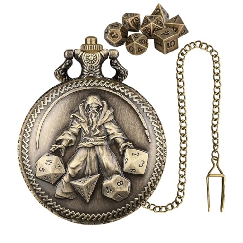 Iouyjiu Pocket Watch Dice Set | 7 x Polyhedral Dice Set Metall, Multi-Sided Small Game Dices Set for Travel Toys Role Playing Game Aupplies von Iouyjiu