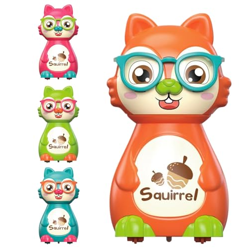 Iouyjiu Push Car Toy Set, 4 Cartoon Squirrel Race Vehicle, Interactive Preschool Learning Toy, Busy Cube Activity for Kids, Perfect for Travel, Birthday, 3,74 x 2,56 x 1,97 Zoll von Iouyjiu