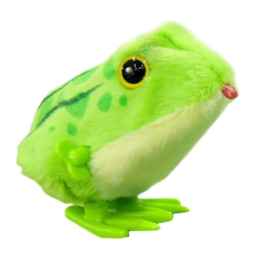 Iouyjiu Safe And Durable Frog Toy, Cartoon Plush Design Wind Up Toys, Travel Friendly Crawling Toy, Wind Up Action Jumping Frog, 3.35 x 2.36 x 2.36 Inches for Enjoy The Fun (Green) von Iouyjiu