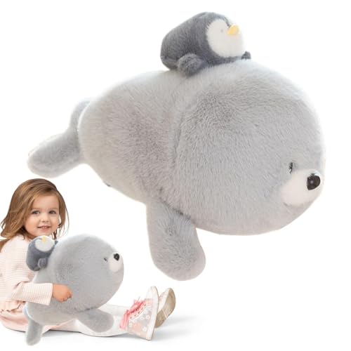 Iouyjiu Seal Plush, Cartoon Animal Plush, Multifunctional Comforting Doll Toy, Soft Home Decor Throw Pillow, Made with High Qualities Fabric, for Kids Adults, 19.69 Inches von Iouyjiu