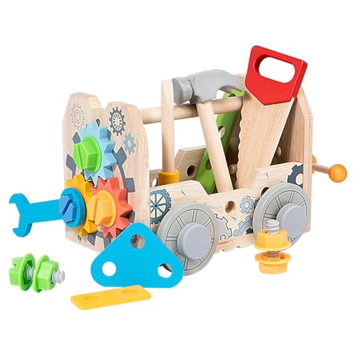 Iouyjiu Wooden Tool Bench Set für Kinder | Educational Wooden Workbench mit realistischen Tools | Ideal Spielzeug für und Mädchen, um Konstruktion, Kreativität & Fantasie zu erforschen von Iouyjiu