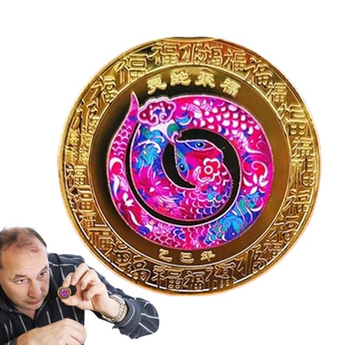 Iouyjiu Year of The Snake Gedenkmünze, Snake Symbol Coin, Chinese Coin, 2025 Chinese Snake Coin, Snake Coin, Seltene Snake Coin, Collectible Coin, Snake Year Gold Coin von Iouyjiu