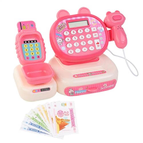 Kids Supermarket Register, Pretend Toy Cashier, Realistic Experience Toddler Register Set with Fun Interactive Sound and Light Effects for Children, 1 Set von Iouyjiu