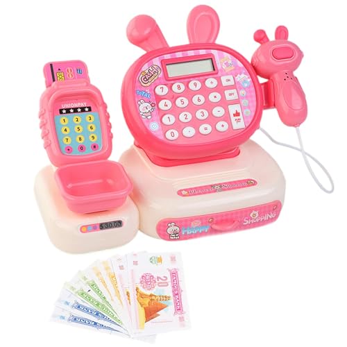 Kids Supermarket Register, Pretend Toy Cashier, Realistic Experience Toddler Register Set with Fun Interactive Sound and Light Effects for Children, 1 Set von Iouyjiu