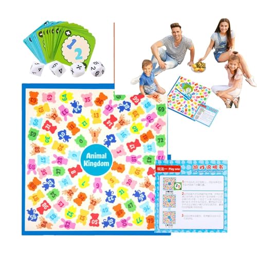 Math Learning Games, Preschool Educational Toy, Animal Kingdom Math Board Game, Fun Learning Activity for Kids, Interactive Counting and Problem-Solving, Ideal for Kindergarten von Iouyjiu