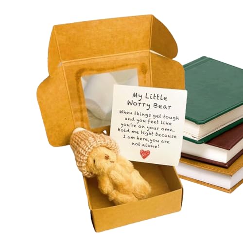 Mini-, handgearbeitet, Tier, Taschengröße, Plüsch-Spielzeug mit inspirierender Karte, Geschenkbox, perfekt für Kinder, Babyparty, Weihnachten, Valentinstag, 7 cm, Weiß, Rosa, Hellbraun Mini-, handgearbeitet, Tier, Taschengröße, Plüsch-Spielzeug mit inspirierender Karte, Geschenkbox, perfekt für Kinder, Babyparty, Weihnachten, Valentinstag, 7 cm, Weiß, Rosa, Hellbraun von Iouyjiu