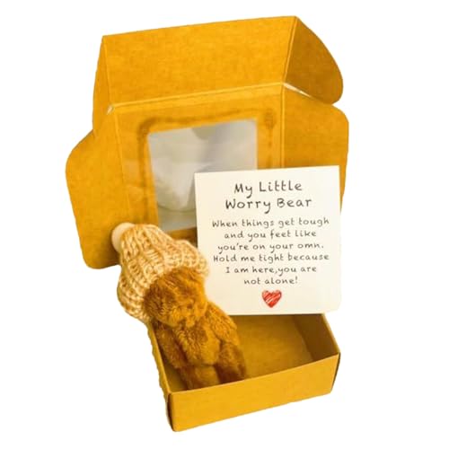 Mini-, handgearbeitet, Tier, Taschengröße, Plüsch-Spielzeug mit inspirierender Karte, Geschenkbox, perfekt für Kinder, Babyparty, Weihnachten, Valentinstag, 7 cm, Weiß, Rosa, Hellbraun Mini-, handgearbeitet, Tier, Taschengröße, Plüsch-Spielzeug mit inspirierender Karte, Geschenkbox, perfekt für Kinder, Babyparty, Weihnachten, Valentinstag, 7 cm, Weiß, Rosa, Hellbraun von Iouyjiu