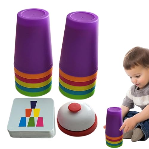 Pädagogische Stapelbecher, Schnelles Stapelspiel, Lern-Stapelbecher, Stapelbecher-Set Mit Tragbarem Und Pädagogischem Design Für Vorschulkinder Und Jüngere Kinder (1 Set) von Iouyjiu