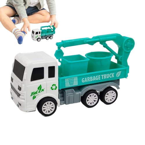 Push and Go Sanitation Truck Toy Inertia Car Vehicle, Small Toy Truck Motor Skills Educational Gift Boys Girls for Role Playing Games 5 X 3 X 2 in Bright Green Body Realistic Sanitation Truck von Iouyjiu