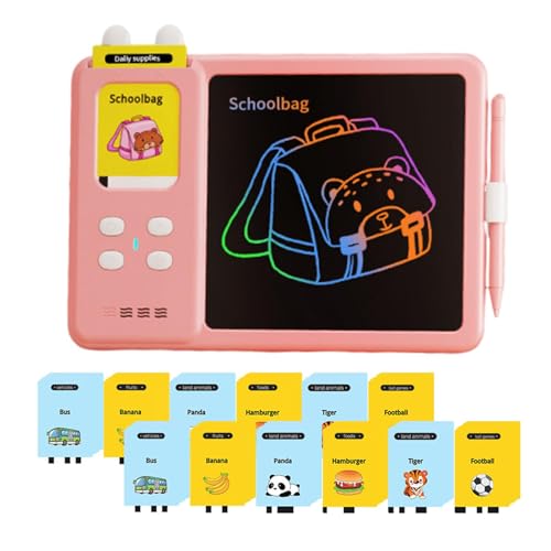 Rechargeable Kids LCD Writing Tablet | Doodle Board with Talking Flash Cards | Educational Writing Pad for 3-8 Year Olds | 112 Cards for School, Home, and Creative Learning von Iouyjiu