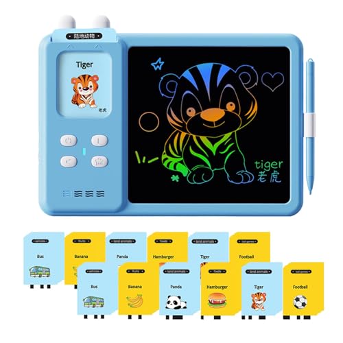 Rechargeable Kids LCD Writing Tablet | Doodle Board with Talking Flash Cards | Educational Writing Pad for 3-8 Year Olds | 112 Cards for School, Home, and Creative Learning von Iouyjiu