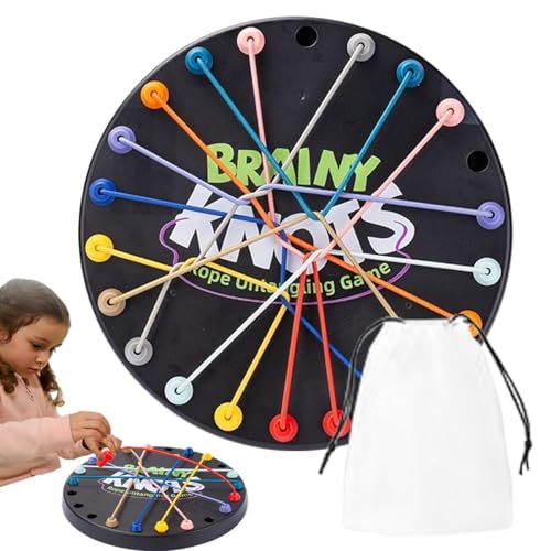 Rope Puzzle Game, Colorful Lacing Toys Game, Non Toxic Colorful Board Game, Travel Puzzle Games with Colorful and Fun Design 10.24 x 10.24 x 0.59 Inches for Boys and Girls (1 Set) von Iouyjiu