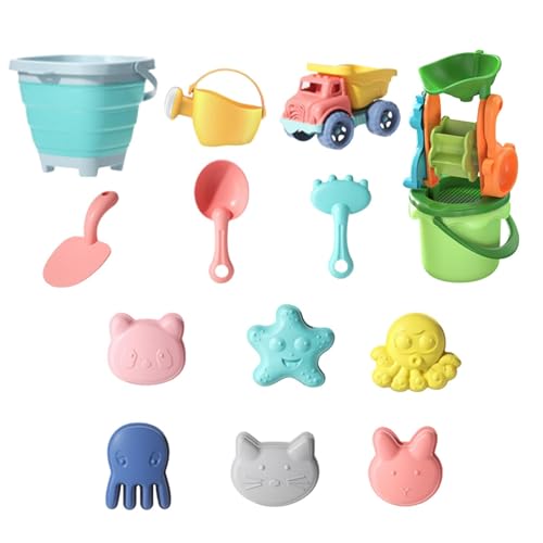 Vielseitiges Beach Toys for Kids, Safe Kids Sand Toy Set, Travel Friendly Beach Toys, Sandbox Toys for Kids with Sand Bucket, Molds, and Shovel for toddler and preschoolers at the Beach and Park von Iouyjiu