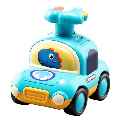 Whistle Sound Push Car Toy, Safe Dinosaur Push Car, Whistle Push Car, Press Car with Whistle Toy for Childrens and Young Kids to with and Enhance Motor Skills Development von Iouyjiu