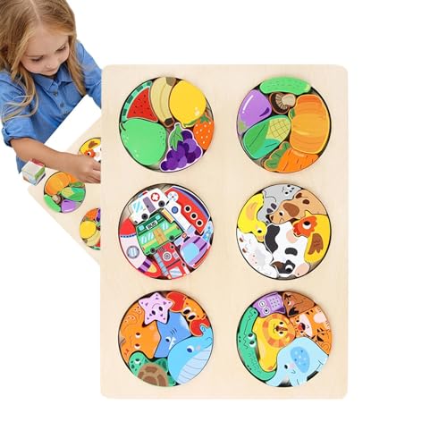 Wooden Block Puzzles, Transport Puzzle Board, Kids Educational Puzzle, Sturdy Preschool Brain Teaser with Child Safe Materials for Boys, Girls, or Preschooler, 1 Set von Iouyjiu