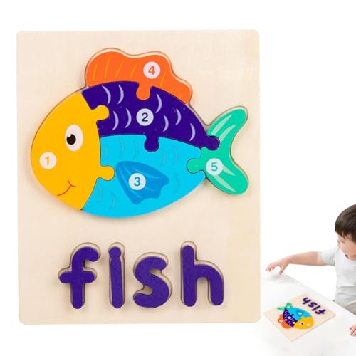 Wooden Puzzles für Kinder, Lernspielzeug für Kinder, Farbformendes Lernen, interaktive Puzzles für und Mädchen, 3 Jahre alt, Fun Kids Brain Games von Iouyjiu