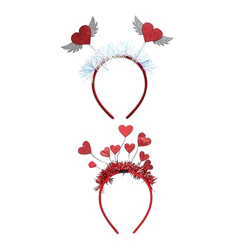 2St Stirnband Valentinstag Kopfband Zubehör rote Haaraccessoires Stolz dekorative Haargummis valentinstag haarband Stift haarschmuck Parteikopfbedeckung Cartoon-Kopfreifen Stoff Ipetboom von Ipetboom