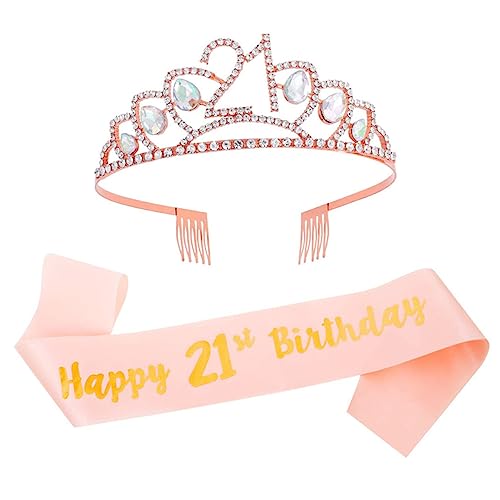 Ipetboom 1 Satz Kronenband-Set Prinzessin Geburtstag Szene Brautjungfer Schärpe birthday crown birthday gebutagsdeko Krone Schulterriemen Party dekoratives Kronenstirnband Stoff Golden von Ipetboom