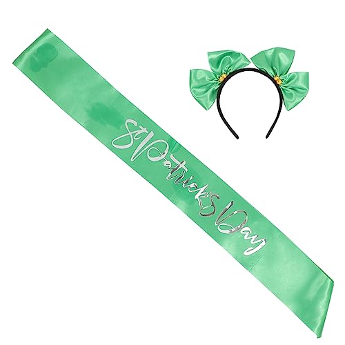 Ipetboom 1 Set Stirnband Zeremonieller Gürtel Rollenspiel Outfits St Patricks Day Partyzubehör Patricks Day Zubehör Haargummi Mit Schleife Festival Kopfschmuck Grünes Stirnband Kostüm Für von Ipetboom