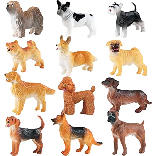 Ipetboom 12st Welpenmodell Kognitives Modell des Hundes Katzenjunge Corgi-Ornament Mini-hundedekorationen Realistische Welpenfiguren Tischdekoration Für Hunde Hundemodelle Tier Plastik Kind von Ipetboom