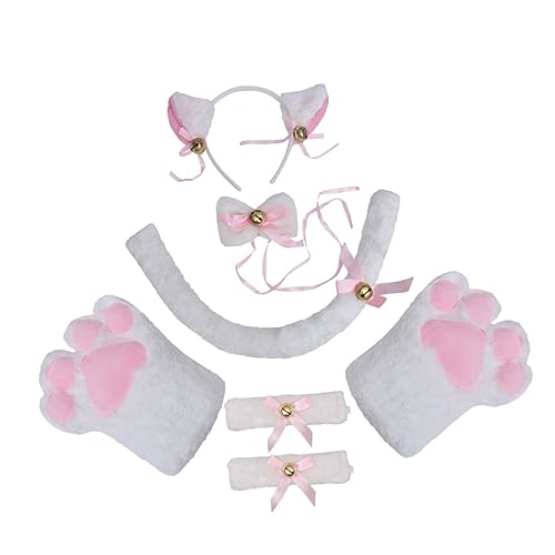 Ipetboom 1Satz Teiliges Katzenohren Stirnband Katzenpfoten Katzenschwanz Mit Glöckchen Perfektes Zubehör Für Karneval Kostümpartys Kreative Tierkostüm Requisiten Ipetboom 1Satz Teiliges Katzenohren Stirnband Katzenpfoten Katzenschwanz Mit Glöckchen Perfektes Zubehör Für Karneval Kostümpartys Kreative Tierkostüm Requisiten von Ipetboom