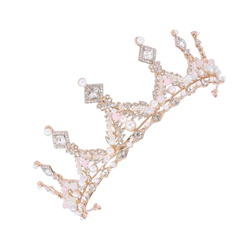 Ipetboom 1Stk Kinderkrone Tiaras Hochzeitstiara aus Strass Dekorationen Kindergeburtstagskrone dvd the crown birthday crown Leistungsmädchenkrone Partykrone für Mädchen Legierung Golden von Ipetboom