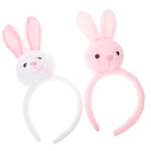 Ipetboom 2 Stück Hasenohr Stirnband Lulu Bunnies Spa Stirnband Stirnbänder Kaninchenohr Kopfschmuck Hasenohr Kopfbedeckung Tierohr Party Kopfschmuck Kaninchenohr Haarreifen von Ipetboom