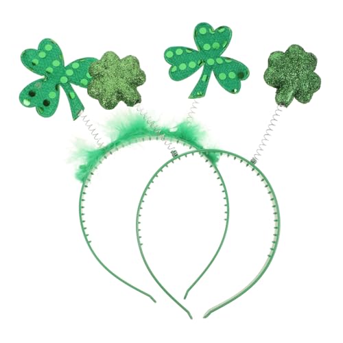 Ipetboom 2 Stück Irish Day Stirnbänder Wikingerkostüm Damen Baumwoll Stirnband St Patricks Day Zubehör Mittelalterkostüm Damen Freiheitsstatue Kostüm Hut Kopfband Kunststoff Grün von Ipetboom