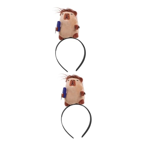 Ipetboom 2 Stück Lustiges Stirnband Zum Geburtstag Capybara Kopfschmuck Kreative Haarreifen Capybara Stirnband Dekor Cartoon Tier Haarband Partygeschenk Capybara Haarband Capybara von Ipetboom