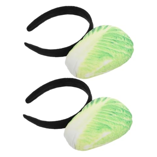 Ipetboom 2St Chinakohl-Stirnband Kleid Mädchen Neuheit lustig party kopfschmuck halloween haarschmuck Gemüsekopfschmuck für Damen Pflanzlicher Kopfschmuck für Damen 3d Plastik Light Green von Ipetboom