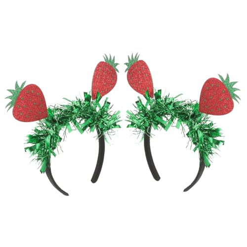 Ipetboom 2St Erdbeer Stirnband halloween oblaten weihnachts haarreifen Haarschmuck für den Sommer leuchtendes Stirnband Haarband Schmücken Erdbeer-Haarreifen dekoratives Stirnband Filzstoff von Ipetboom