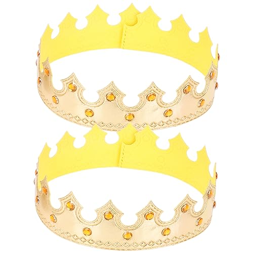 Ipetboom 2St Kronenhut haircharm faschingskappe festival kopfschmuck party assecoires Verkleidungszubehör Haustier Halloween tortendeko einschulung kronen kleine Kronen Stoff Golden von Ipetboom