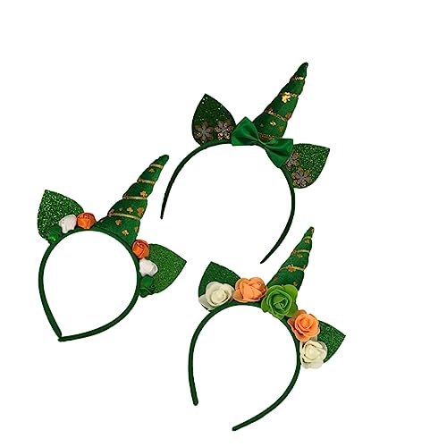 Ipetboom 3 Stück Festival Haarreifen Haargummis Haarspange St Patricks Day Kostüm Stirnband Zubehör Scrunchie St Patrick Day Haarband Party Supplies Kopfschmuck von Ipetboom