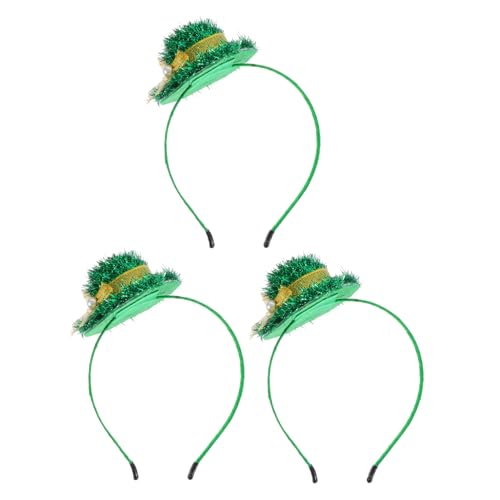 Ipetboom 3 Stück irisches Stirnband haarreif grün bowknot haarband Party-Haar-Accessoire Patricks Kleeblatt St. Patrick's Day Stirnband st. Patrick's Day Kopfbedeckung Zellstoff Green von Ipetboom