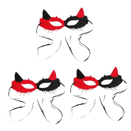 Ipetboom 3St halloween schminke halloween make up schminke für halloween tier masken tiermaske Maskendekoration Fuchs Maskerade venezianische Maske für Frauen Halloween-Augenmaske Filzstoff von Ipetboom