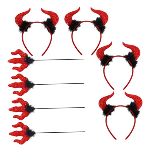 Ipetboom 4 Sätze Teiliges Set Teufelshörner Haarreif und in Rot Kleines Halloween Cosplay Zubehör Auffälliges Karneval Kostüm Accessoire für Gruppen und Partyveranstaltungen Ipetboom 4 Sätze Teiliges Set Teufelshörner Haarreif und in Rot Kleines Halloween Cosplay Zubehör Auffälliges Karneval Kostüm Accessoire für Gruppen und Partyveranstaltungen von Ipetboom