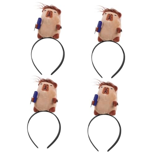 Ipetboom 4 Stück Lustiges Stirnband Capybara Haarbänder Schickes Capybara Stirnband Kreative Haarreifen Capybara Design Haarreifen Stirnbänder Für Halloween Cartoon Stirnband Capybara von Ipetboom